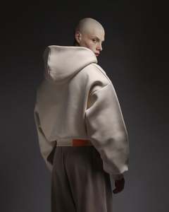 Yingling Baggy Thick Mens Cropped Hoodies sin cuerda Blank Fleece 100% Cotton Crop Heavyweight Essentials Hoodie - Product Image 5