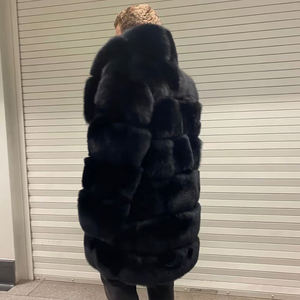 <span class=keywords><strong>Cappotto</strong></span> da <span class=keywords><strong>Uomo</strong></span> Lungo in Vera <span class=keywords><strong>Pelliccia</strong></span> di Volpe Nera all'Ingrosso OEM Fashion - Product Image 5