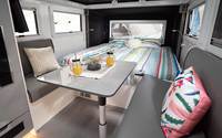 Ecocampor 15 FT RV Pop up Caravan Camper Trailer Motorhome Toy Hauler dengan Dapur Geser dan Tempat Tidur Besar untuk Dijual