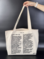 Sacs fourre-tout en toile de coton imprimés sur mesure avec longues poignées pour les marques de vêtements et l'emballage de vêtements