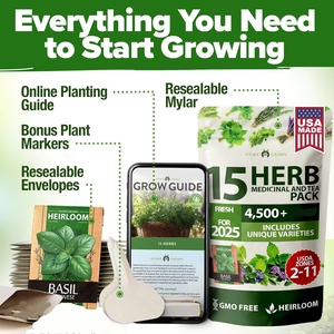 Zelfgekweekte 15 Kruidenpakket 4,500 Niet-Gmo-Erfstuk Voor Binnen Buitenshuis Hydrocultuur Tuinieren Extra Grote Variëteit Tuinieren - Product Image 3