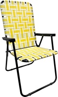 Chaise de pelouse pliante en acier sangle Chaise longue de patio siège poignées en bois Camping plage pêche arrière-cour stade canotage Sports