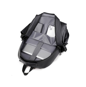 <span class=keywords><strong>Zaino</strong></span> da <span class=keywords><strong>Uomo</strong></span> per Sport all'Aperto con Logo Personalizzato, Borsa per Computer in <span class=keywords><strong>Pelle</strong></span> PU Nera, Impermeabile, per Viaggi d'Affari e Laptop - Product Image 4