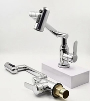 Robinet de lavabo moderne en acier inoxydable 304 chromé, réglable et rotatif, à trou unique, pour salle de bain et chambre, motif chat porte-bonheur