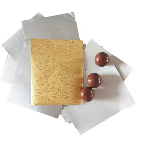 Feuille de nourriture dorée Feuille de chocolat doux Rouleau imprimé Feuille d'emballage alimentaire Composable Feuille de papier d'emballage alimentaire Feuille d'aluminium