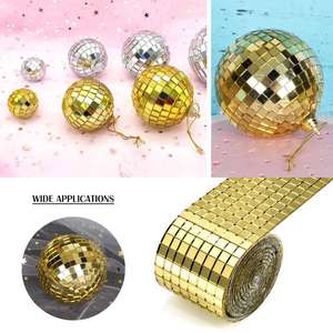 Tira de Cristal para Bola de Discoteca DIY de 100cmx4cm, 1600 Piezas de Cristal Cuadrado de 5x5mm, Adhesivo Fuerte de Doble Cara, Decoración Artesanal, Venta al por Mayor - Product Image 2