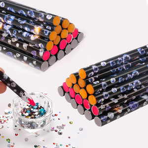 Lot de 12 stylos à points pour nail art, outils de prélèvement de strass en cire, de cristaux et de pierres précieuses, et de peinture - Product Image 2