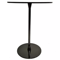 Table en acrylique noire avec support en métal Table en plastique Table basse pour salon