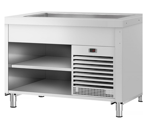 Comptoir <span class=keywords><strong>de</strong></span> préparation réfrigéré à montage supérieur GN Hollow - Product Image 2