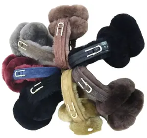Orejeras de lana merina personalizadas para niñas, orejeras térmicas de lujo de piel de oveja auténtica, orejera cálida de invierno, orejera de moda para niños