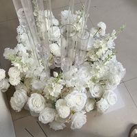 Guirnalda de Rosas Blancas Pequeñas de 50cm 60cm, Bola de Flores Artificiales, Centro de Mesa para Decoración de Bodas, Venta Caliente