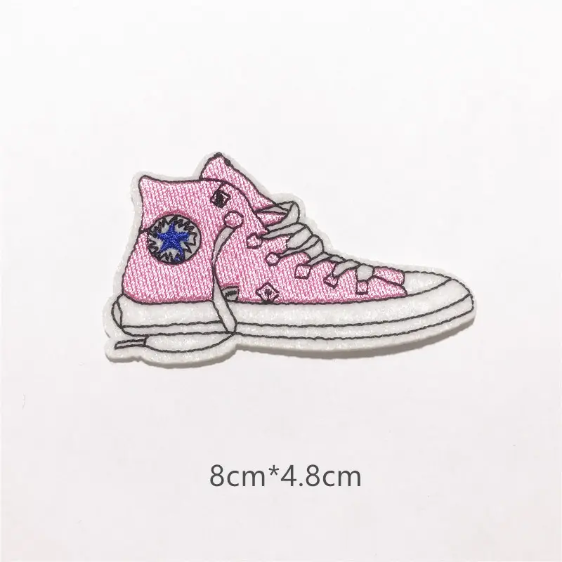 High Quality Pink Custom Sneaker Patch ,Shoes Badges Patches Embroidered Patch Iron On Accept Custom Designs