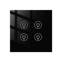 Interrupteur intelligent Tuya Zigbee noir Eu Chuyun 1/2/3/4 voies avec fil neutre