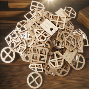 Decorazione in compensato lucidato con tema rurale finestra di legno della casa rustica - Product Image 6