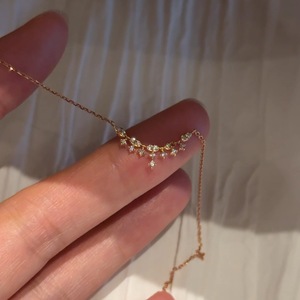 Collar de Plata de Ley S925 con Cielo Estrellado, Diamante de Corindón Rojo y Cuentas de Galaxia Irregulares con Forma de Lágrimas - Product Image 2