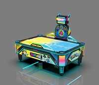 KUBIXION KU-121912 Machine de jeu de hockey sur air interactive parent-enfant, divertissement, fonctionnant à pièces, table cylindrique pliable