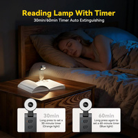 Lampu Baca Clip On USB Isi Ulang LED Lampu Buku Dapat Diredupkan Lampu Meja Samping Tempat Tidur Lipat Portabel Perawatan Mata Belajar Kamar Tidur