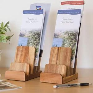 Solid wood <b>desktop</b> display rack, office business card/brochure storage rack, hotel guide booklet <b>shelf</b> - Product Image 1