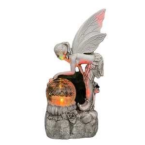 Tùy chỉnh nhựa thủ công trang trí đám cưới năng lượng mặt trời ánh sáng lên bức tượng Cổ Tích Quà tặng đám cưới nhỏ bức tượng Cổ Tích - Product Image 2