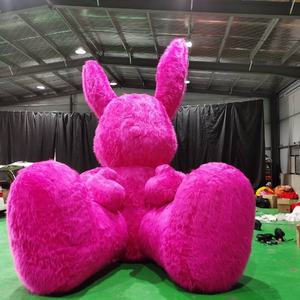 Fabrieksverkoop Gigantische Roze Opblaasbare Konijn Cartoon Feestballon En Boog Speelgoed Pluche Konijn Voor Kinderen - Product Image 3
