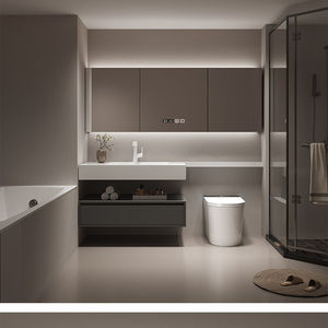 Modern new simple slate bathroom cabinet washbasin smart washbasin cabinet washbasin cabinet - Product Image 4