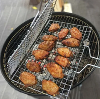 Grille de barbecue en métal robuste EDGELINE - Réglable, facile à nettoyer, multifonctionnelle pour cuisine extérieure et usage commercial, avec bac à cendres