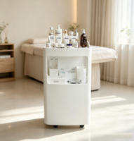 Chariot d'assistance moderne pour salon de beauté et étagère de rangement pour traitements de spa avec lits de massage pour usage en salon, spa, barbier et bien-être