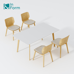 Simple <strong>Rectangle</strong> School Library Reading Desk Minimalist Modern Wooden Top Restaurant Canteen Dining Room Dinner <strong>Table</strong> - Product Image 5
