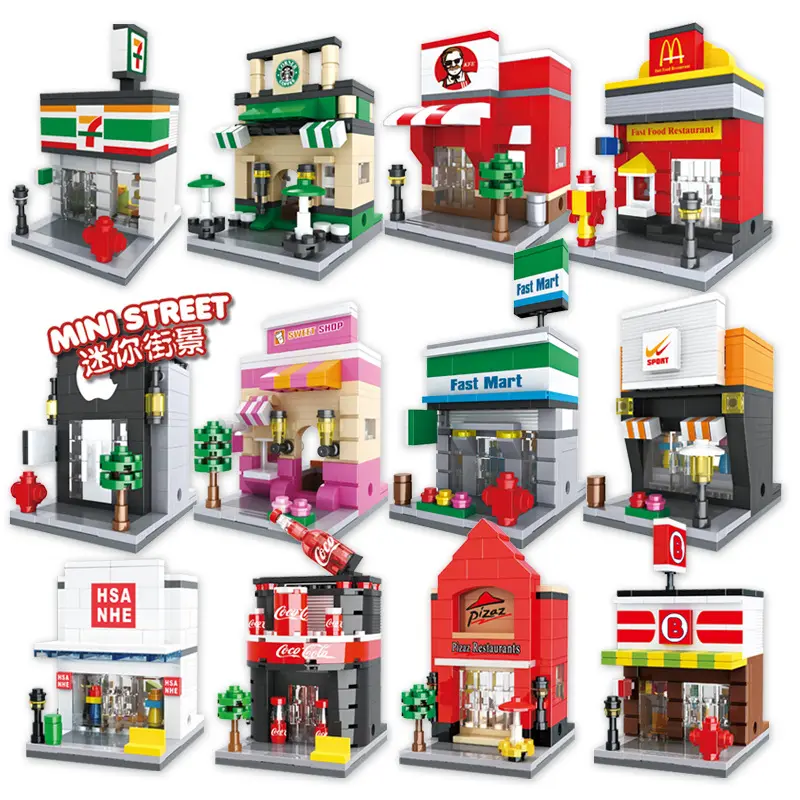 Sembo 6401 mini magasin briques de construction modèle petite maison ville rue magasin éducatif enfants bloc de construction jouets cadeau