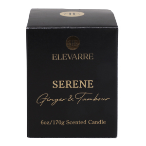 Candela Profumata ELEVARRE Serene in Barattolo di Vetro da 6oz con Coperchio, Fragranza Zenzero e Tambour - Product Image 6