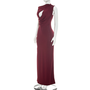 Viviblook D26DS216 Vestidos de Verano para Mujer, Nuevo Vestido de Fiesta Largo Casual de Color Sólido con Lazo y Manga Corta, Corte Ajustado - Product Image 2
