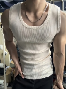 T-shirt de sport d'été slim fit pour <span class=keywords><strong>homme</strong></span>, débardeur à séchage rapide avec texture peignée, sans manches, design décontracté pour la course et l'entraînement - Product Image 6