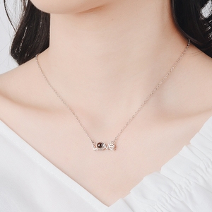 100 idioma <span class=keywords><strong>te</strong></span> amo COLLAR COLGANTE de corazón de plata esterlina collar de joyas - Product Image 2