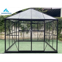 Serre à cadre en aluminium Serre en verre à montage facile pour jardins extérieurs Serre d'orangerie