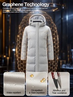 Veste d'hiver longue pour homme de haute qualité, personnalisée pour les affaires, coupe-vent, technologie graphène, veste à capuche chaude