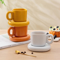 Tasses et soucoupes en céramique style nordique, ensembles de tasses à eau pour couple et ensemble de tasses à café en céramique personnalisées pour la maison