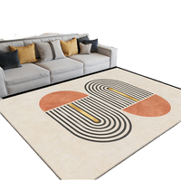 Tapis d'intérieur rayé de haute qualité de style nordique, 100% polyester, fabriqué à la machine, doux, antidérapant, imperméable, réversible, style moderne pour la maison
