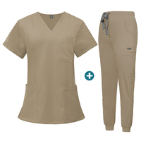 Nouveau livraison rapide gommages survêtement gommage femmes ensembles Anti-rides avec bouton ajusté gommages clinique médicale uniforme blanc