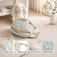 Pochette matelassée florale pour lingettes de bébé, support suspendu en coton pour lingettes, logo personnalisé, vente en gros d'usine pour poussette, voyage et usage extérieur
