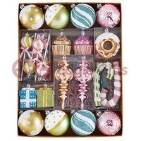 Vente en gros de décorations de Noël EAGLEGIFTS Candy Cane Donut Cake Articles de Noël Offre Spéciale Xmas Ball Ornaments pour la maison