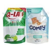 Sacs Doypack personnalisés en plastique recyclable avec bec verseur pour savon liquide et détergent lessive
