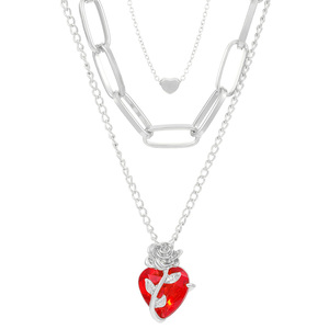 Collana con Fiore Rosa in Stile Europeo e Americano per Donne, Catena Gotica con Fiore Intrecciato a Forma di Cuore - Product Image 5