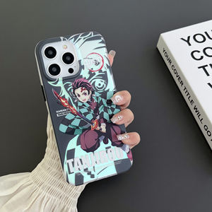 Nouvelle <span class=keywords><strong>coque</strong></span> <span class=keywords><strong>de</strong></span> <span class=keywords><strong>téléphone</strong></span> en métal à double face avec film, motif anime <span class=keywords><strong>Demon</strong></span> <span class=keywords><strong>Slayer</strong></span>, lumière bleue, pour iPhone 17 Pro Max 16 11 XS, <span class=keywords><strong>coque</strong></span> arrière IMD - Product Image 5