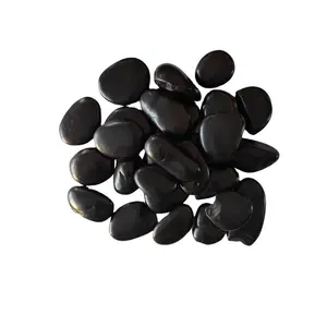 Hot sale polished black pebble stone for landscaping natural wash pebble rock river stone for aquarium or garden