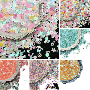 Buatan tangan 1g DIY payet campuran perlindungan lingkungan plastik aksesori dekoratif Flash untuk perhiasan lima sudut desain CINTA - Product Image 2