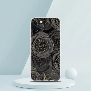 Custodia per telefono di lusso con labbra nere in stile gotico per <span class=keywords><strong>iPhone</strong></span> 16 15 14 13 12 11 17 Max xx X XR <span class=keywords><strong>SE</strong></span> 8 Plus Cover trasparente in Silicone morbido TPU - Product Image 2