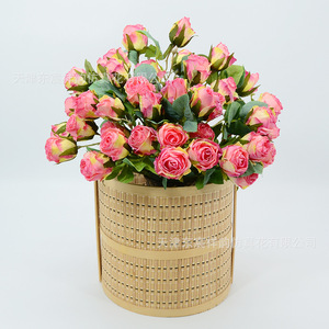 Rosa Artificial con Copos de Nieve de Dongchen Crafts, Ramo Pequeño de 7 Cabezas, Decoración para Bodas y Hogar - Product Image 4