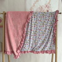 Nouvelle Couverture Bébé en Peluche Douce à Volants, Imprimé Pâques Mignon, 2 Couches, en Bambou, Vente en Gros, Accessoire pour Bébé 2026