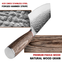 Grandsharp professionnel 4CR13 lame de marteau en acier inoxydable couteau de couperet de 7 pouces avec manche en bois couteau de cuisine ménage