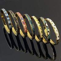 Brazalete de Lujo con Ojo de Diablo Esmaltado en Colores, Brazalete de Acero Inoxidable Antideslustre con Ojos Malvados, Joyería
